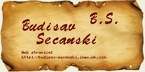 Budisav Sečanski vizit kartica